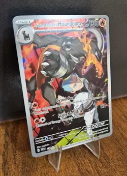 Pokemon Team Rocket's Houndoom Full Art Holo 191/182 Sv10 130HP - Image 5