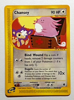 Chansey 72/165 Pokemon Card Expedition 2002 LP - Image 1