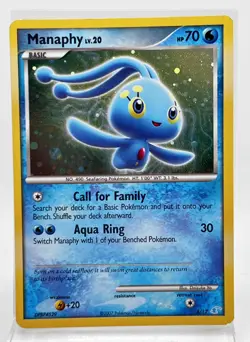 Manaphy 4/12 Cosmos Holo Pokemon Card Manaphy Trainer Kit LP/MP - Image 1