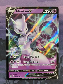 Mewtwo V 030/078 Pokemon Pokemon GO Rare V Near Mint Card NM 1 - Image 1