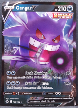 Gengar V 156/264 Fusion Strike Pokemon Pokemon Card English Near Mint - Image 1