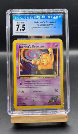 Pokemon Sabrina's Drowzee 1st Ed 92/132 Gym Heroes 2000 CGC 7.5 - Image 1