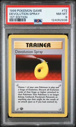 1999 POKEMON GAME 1ST ED #72 DEVOLUTION SPRAY PSA 8 - Image 1