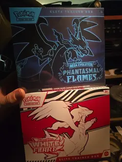 Pokemon TCG Phantasmal Flames and White Flare Pokemon Elite Trainer Box PKC ETB - Image 1