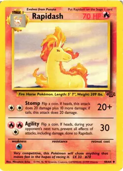 Pokemon TCG Rapidash Jungle 44/64 Regular Unlimited Uncommon DMG - Image 1