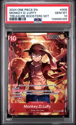 2024 ONE PIECE PROMOS TREASURE BOOSTERS SET #006 MONKEY D. LUFFY PSA 10 - Image 1