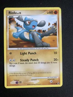 Riolu 91/127 - Pokemon Card - Platinum Base Set - excellent - Image 1
