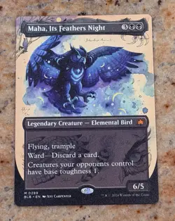 Maha, Its Feathers Night (Borderless) Bloomburrow Regular - Image 1