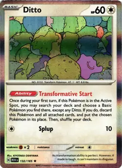 Pokemon TCG SV 151 Ditto Scarlet Violet 132/165 Holo Rare English LP - Image 1