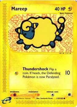 Pokemon TCG Mareep Expedition 119/165 Regular Common LP - Image 1