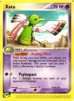 Pokemon TCG Xatu 55/100 Uncommon Sandstorm HEAVY DMG - Image 1