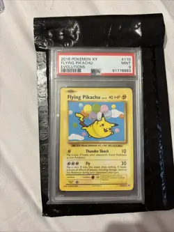 Pokemon - 2016 XY Evolutions Flying Pikachu #110 -Secret Rare - PSA 9 - MINT - Image 1