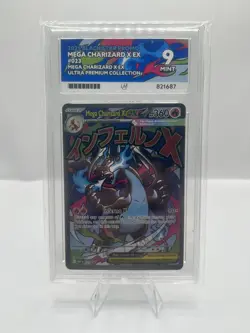 Pokemon TCG Mega Charizard X EX MEP 023 Black Star PROMO ACE 9 MINT Graded - Image 1