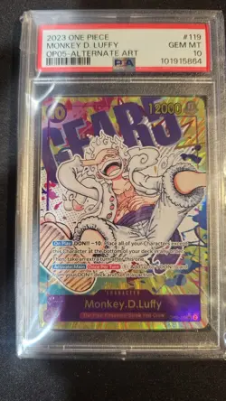 Bandai One Piece CCG Monkey D. Luffy OP05-119 Awakening New Era Foil SEC PSA 10 - Image 1