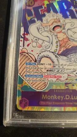 Bandai One Piece CCG Monkey D. Luffy OP05-119 Awakening New Era Foil SEC PSA 10 - Image 3