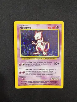 Pokemon Mewtwo Base Set 10/102 Holo English 1999 TCG WOTC Card - HP - Image 1