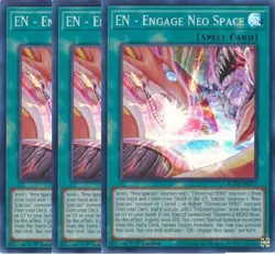 Yugioh - En Engage Neo Space x 3 - 1st Edition - Super Rare NM - Free Holo Card - Image 1