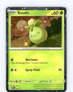 Pokemon TCG Smoliv Black Star Promo SVP 023 Cosmos Holo Promo Card NM - Image 1