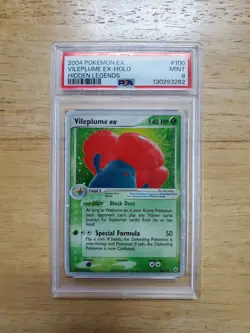 Pokemon PSA 9 MINT 2004 Vileplume EX 100/101 Hidden Legends Holo Card - Image 1