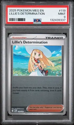 2025 POKEMON MEG EN-MEGA EVOLUTION #119 LILLIE'S DETERMINATION PSA 9 - Image 1
