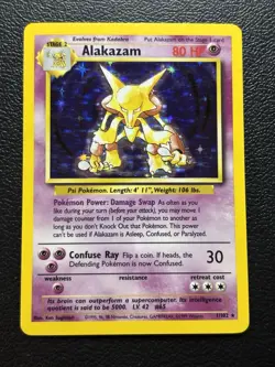 Pokemon TCG Alakazam Base Set 1/102 Holo 1999-2000 Wizards Base Set LP - Image 1