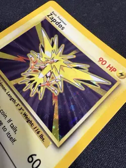 Pokemon Zapdos Base Set 16/102 Holo English 1999 TCG WOTC Card MP - Image 3