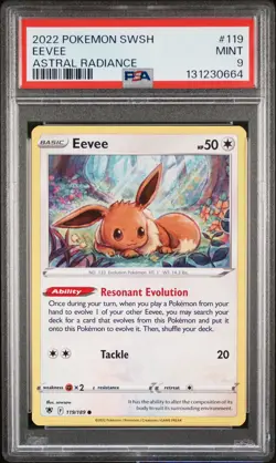 2022 POKEMON SWORD & SHIELD ASTRAL RADIANCE #119 EEVEE PSA 9 - Image 1