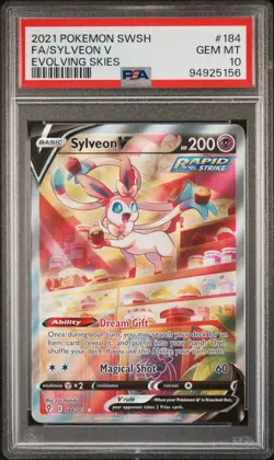Pokemon TCG 2021 Sylveon V 184/203 Alt Art Evolving Skies GEM MINT PSA 10 - Image 1