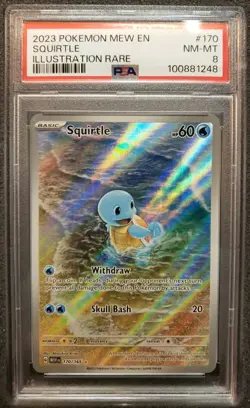 2023 Pokemon Squirtle Illustration Rare Holo #170 Scarlet & Violet 151 PSA 8 - Image 1