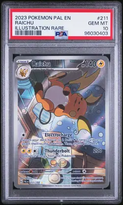 2023 POKEMON PAL EN-PALDEA EVOLVED ILLUSTRATION RARE #211 RAICHU PSA 10 - Image 1