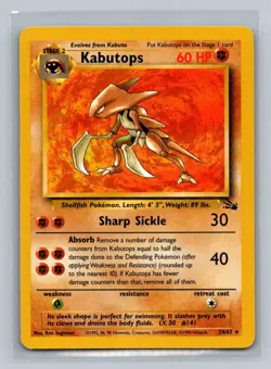 1999 Pokemon TCG Wizards of the Coast Fossil Kabutops #24 Unlimited - Image 1