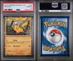 Pikachu #25 Holiday Calendar POKEMON PROMO PSA 10 GEM MINT - Image 3
