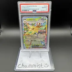 Pokemon Prismatic Evolutions Leafeon ex 006/131 Surprise Box Stamped PSA 10 - Image 1