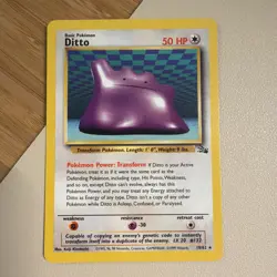 Pokemon TCG Ditto Fossil Set Non-Holo Rare #18/62 MP - Image 1