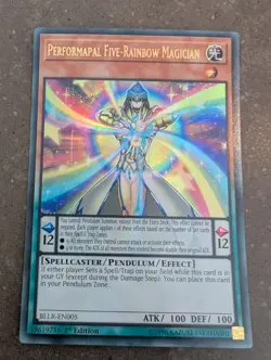 YuGiOh! Performapal Five-Rainbow Magician BLLR-EN005 Ultra Rare 1st Ed - Image 1