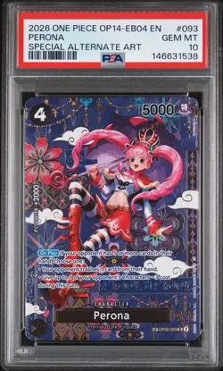 2026 ONE PIECE OP14-EB04-THE AZURE SEA'S SEVEN 093 PERONA SP PSA 10 - Image 1