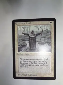 MTG MAGIC THE GATHERING CARD ORIGINAL BETA WHITE CONSECRATE LAND ENCHANTMENT - Image 1