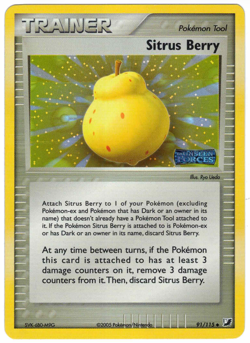 Sitrus Berry 91/115 EX Unseen Forces Reverse Holo Uncommon Stamped Pokemon Card - Image 1