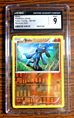 Riolu Reverse Holo Common #46 - CGC MINT 9 - 2016 XY Fates Collide - Pokemon TCG - Image 1