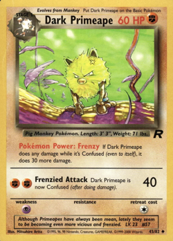 Dark Primeape 43/82 Team Rocket Uncommon Moderate Play Pokemon DNA GAMES - Image 1