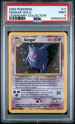Pokemon TCG 2002 Gengar Legendary Collection 11/110 Holo Rare PSA 9 Mint - Image 1