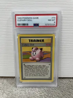 Pokemon TCG 1999 Clefairy Doll Base Set Unlimited Rare 70/102, PSA 8 NM-MT - Image 1