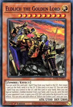 Yu Gi Oh! Eldlich der goldene Lord RA01-DE019 v2 Super Rare - Image 1