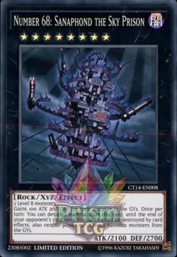 1st ed Number 68: Sanaphond the Sky Prison super rare CT14-EN008 Yugioh - Image 1