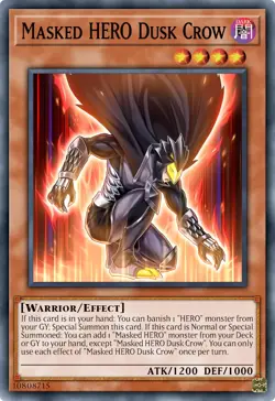 MZMU-EN014 Masked HERO Dusk Crow Super Rare YuGiOh! PRE ORDER - Image 1