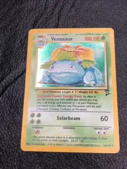 B6 Venusaur 15/130 Base Set 2 Unlimited Holo Rare WotC Vintage Pokemon TCG Card - Image 1