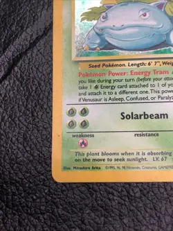 B6 Venusaur 15/130 Base Set 2 Unlimited Holo Rare WotC Vintage Pokemon TCG Card - Image 5