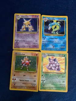Vintage Pokemon Base set Card lot from original WOTC Release 4 Rare Holos - Image 1
