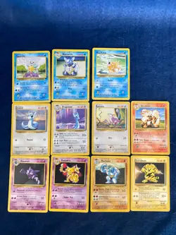 Vintage Pokemon Base set Card lot from original WOTC Release 4 Rare Holos - Image 2