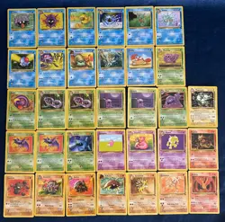 Vintage Pokemon Fossil Set 38 Card lot WOTC era- HOLOS Riachu Aerodactyl - Image 1